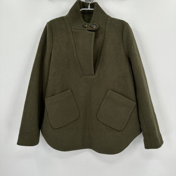 Tuckernuck Women's Olive Emerson Popover Sweater Long Sleeve V-Neck Collared XS - Picture 2 of 7